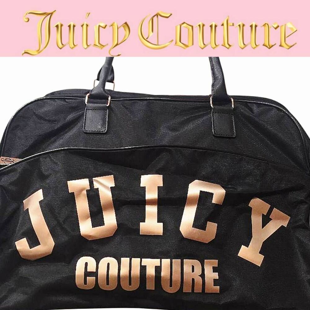 Juicy Couture‎ Big Logo Rolling Duffel Bag- Black & Gold